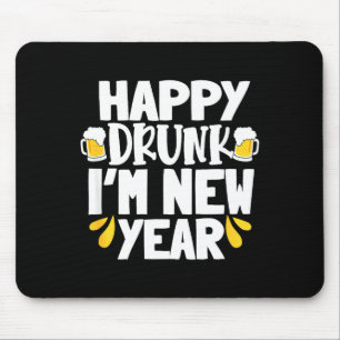Alfombrilla De Ratón Borracho Feliz Año Nuevo Cervezas Divertidas Noche