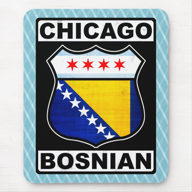 Alfombrilla De Ratón Bosnio-americano de Chicago (Frente)