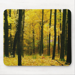 Alfombrilla De Ratón Bosque amarillo otoñal