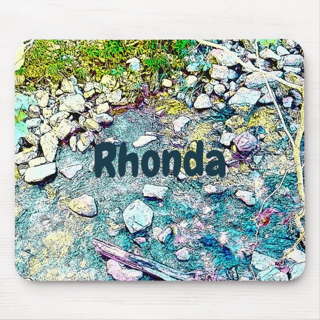 Alfombrilla De Ratón Bosque de corrientes vibrantes (Frente)