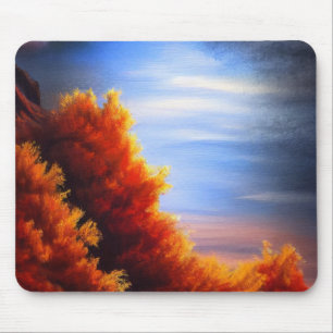 Alfombrilla De Ratón Bosque de otoño junto al océano Mousepad