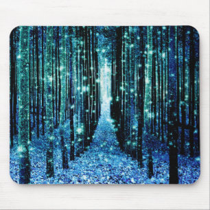 Alfombrilla De Ratón Bosque Mágico Turquesa Verde Azul