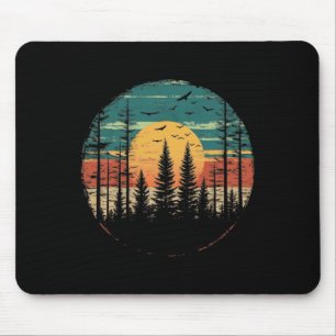 Alfombrilla De Ratón Bosque Retro Árboles Exteriores Naturaleza Mujeres