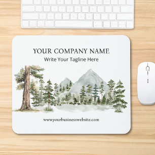 Alfombrilla De Ratón Bosque verde de acuarela naturaleza exterior negoc