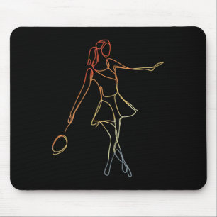 Alfombrilla De Ratón Bosquejo de jugadora de bádminton femenino juego d