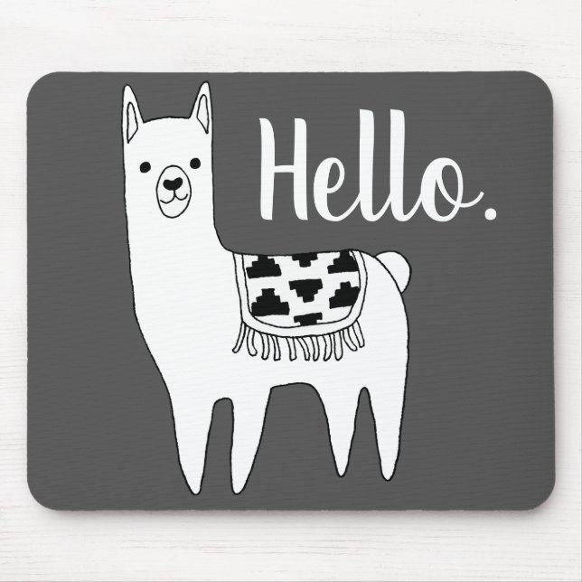Alfombrilla De Ratón Bosquejo de moda de la llama hola (Frente)