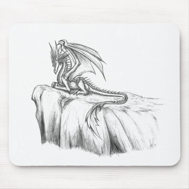 Alfombrilla De Ratón Bosquejo Mousepad del dragón (Frente)