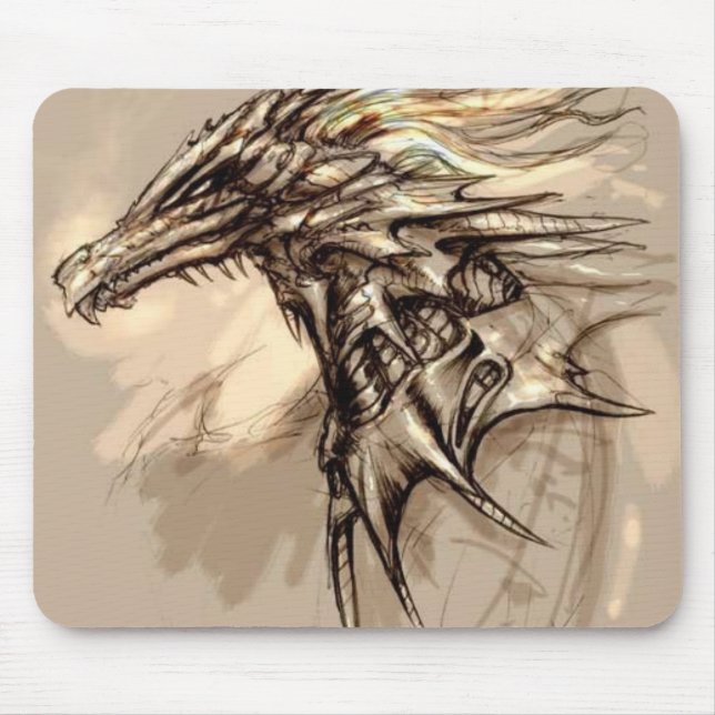 Alfombrilla De Ratón Bosquejo Mousepad del dragón (Frente)
