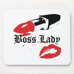 Alfombrilla de ratón Boss Lady Lápiz labial y labi