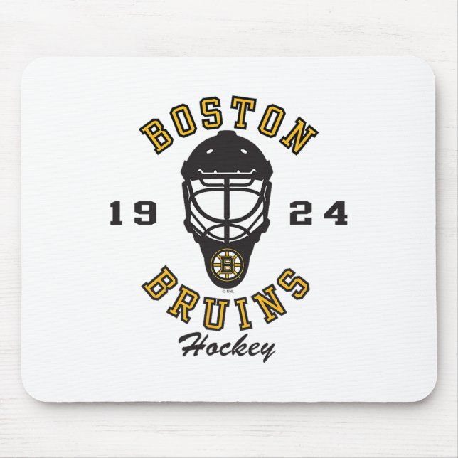 Alfombrilla De Ratón Boston Bruins Hockey Mask Gray Officially Licensed (Frente)