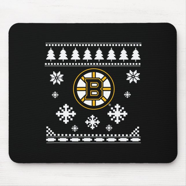 Alfombrilla De Ratón Boston Bruins Navidades feos Sweater Holidaze (Frente)