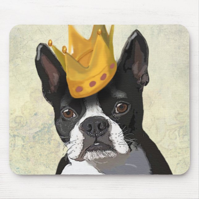 Alfombrilla De Ratón Boston Terrier and Crown (Frente)