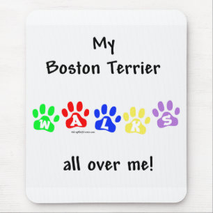Alfombrilla De Ratón Boston Terrier Camina Por Mí
