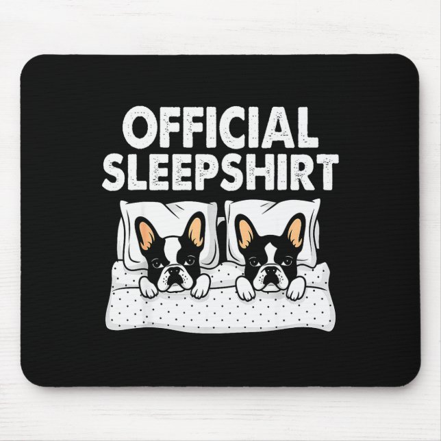 Alfombrilla De Ratón Boston Terrier Dog Sleep Pajamas Nightgown  (Frente)