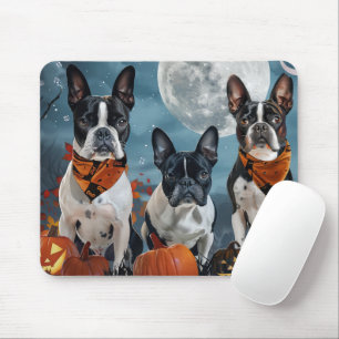 Alfombrilla De Ratón boston terrier Halloween Spooky