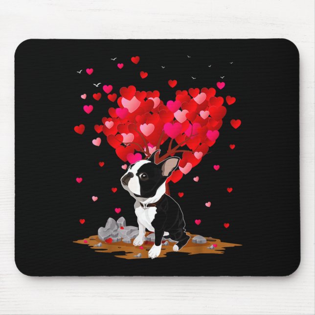 Alfombrilla De Ratón Boston Terrier Lover Heart Shape Boston Terrier Va (Frente)