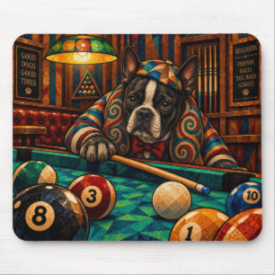 Alfombrilla De Ratón Boston Terrier, mosaico geométrico