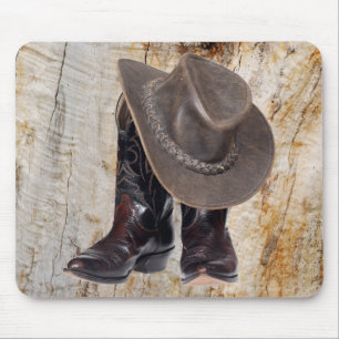 Alfombrilla De Ratón Botas y gorra de vaquero