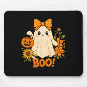 Alfombrilla De Ratón Bote floral retro fantasma calabaza barba hallowee
