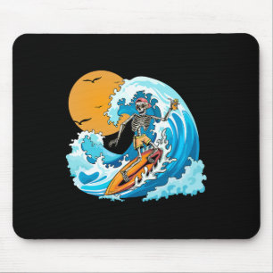 Alfombrilla De Ratón Bote Summer Vacation Skeleton Surfing Hawaii