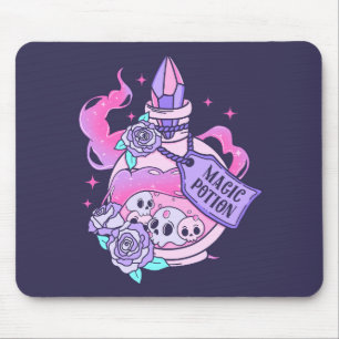 Alfombrilla De Ratón Botella de poción mágica cúpula rosa de Halloween