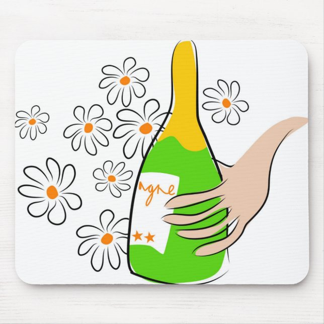 Alfombrilla De Ratón botella de vino (Frente)