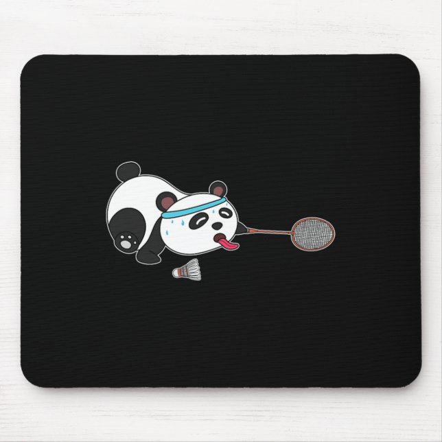 Alfombrilla De Ratón Botellas de Badminton Animales Panda (Frente)