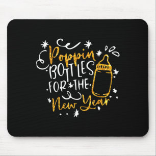 Alfombrilla De Ratón Botellas Pn Para El Año Nuevo Feliz Nochevieja Pa