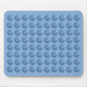Alfombrilla De Ratón Botones de coser azules patrón azul