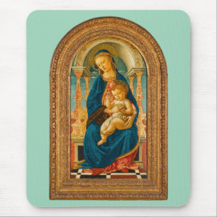 Alfombrilla De Ratón Botticelli (1445-1510) Madonna & Child Enthroned