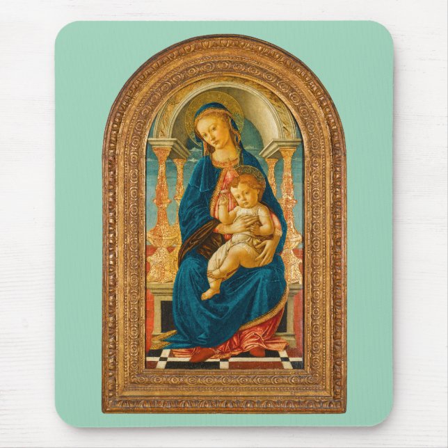 Alfombrilla De Ratón Botticelli (1445-1510) Madonna & Child Enthroned (Frente)