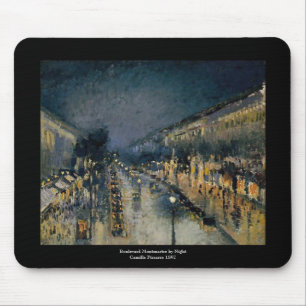 Alfombrilla De Ratón Boulevarde Montmartre de noche ~ Camille Pissarro