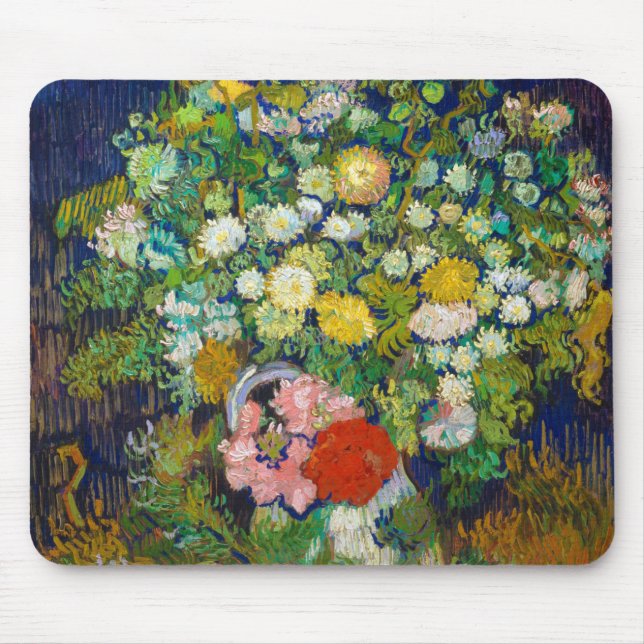 Alfombrilla De Ratón Bouquet de flores en una vara, Van Gogh (Frente)