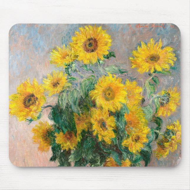 Alfombrilla De Ratón Bouquet de girasoles por Monet Impresionist (Frente)