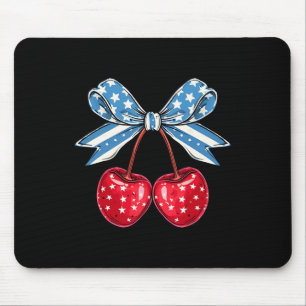 Alfombrilla De Ratón Bow Cherry 4 de Julio Estados Unidos Patriótico Am