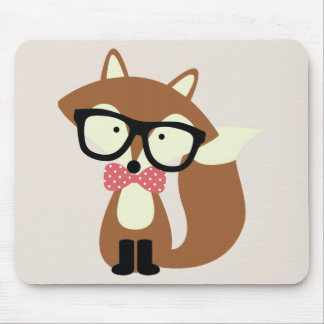 Alfombrilla De Ratón Bow Tie y Glasses Hipster Brown Fox