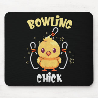 Alfombrilla De Ratón Bowling Chick Funny Chicken Athlete Bowler Men Wom