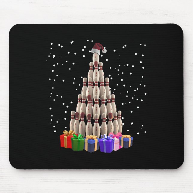 Alfombrilla De Ratón Bowling Christmas Tree Funny Xmas Mating Family (Frente)