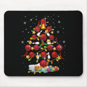 Alfombrilla De Ratón Bowling Christmas Tree Lights Xmas Fun Gifts