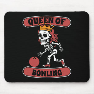 Alfombrilla De Ratón Bowling Skeleton Team League - Alley Bowler Queen