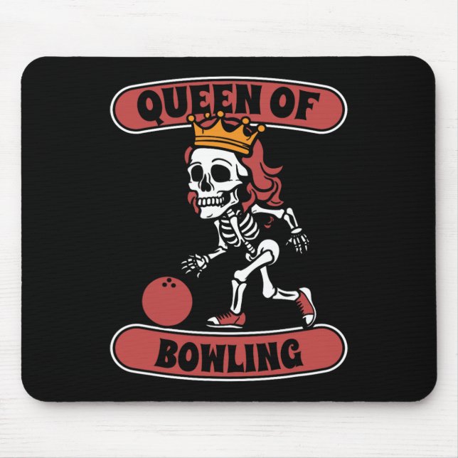 Alfombrilla De Ratón Bowling Skeleton Team League - Alley Bowler Queen (Frente)