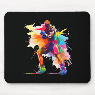 Alfombrilla De Ratón Boxeador Hombre Boxeo Pintura Salpicar Kickboxer K