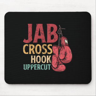 Alfombrilla De Ratón Boxeadora de Jab Cross Hook Uppercut Trabajo Kickb