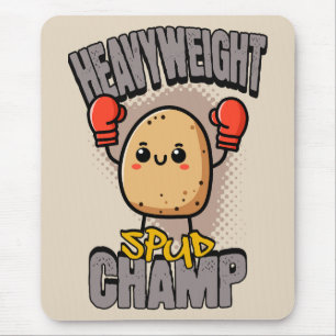 Alfombrilla De Ratón Boxeo de Patata Campeón Peso Pesado Spud