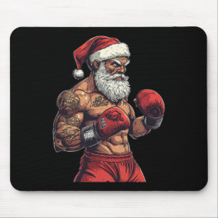 Alfombrilla De Ratón Boxeo De Santa Claus Y Mma - Boxeo De Navidades