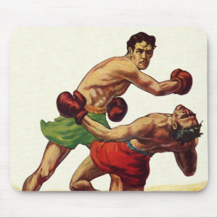 Alfombrilla De Ratón Boxeo deportivo de época, boxeadores en lucha