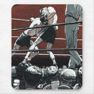 Alfombrilla De Ratón Boxeo deportivo vintage, boxeadores luchan en el r