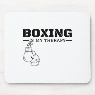 Alfombrilla De Ratón Boxeo Es Mi Terapia Divertido Boxeador Fitness Muj