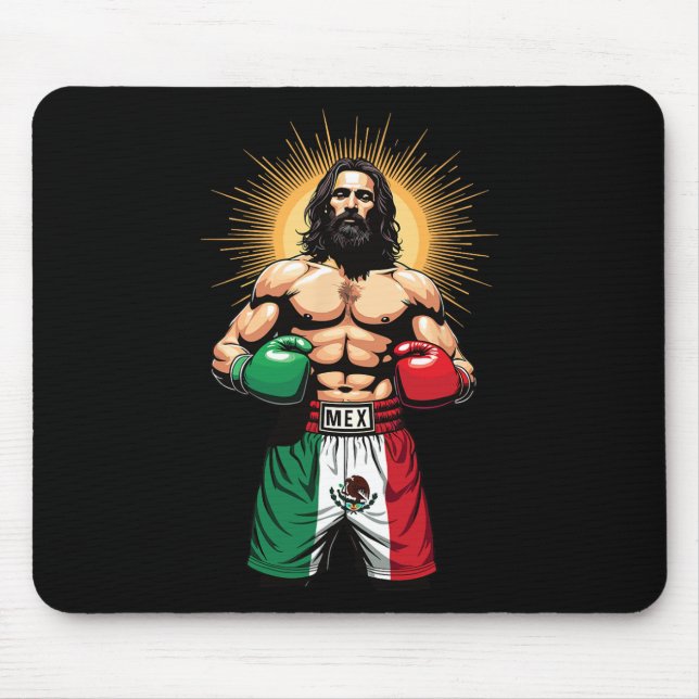 Alfombrilla De Ratón Boxeo mexicano Jesucristo Cortometrajes de boxeo (Frente)