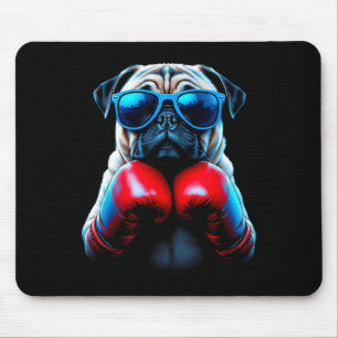 Alfombrilla De Ratón Boxeo Pug Perro Kickboxing Cool 